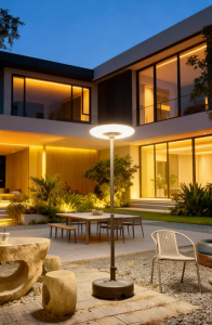 Lampadaire solaire à LEDS 228W rechargeable - socle + télécommande